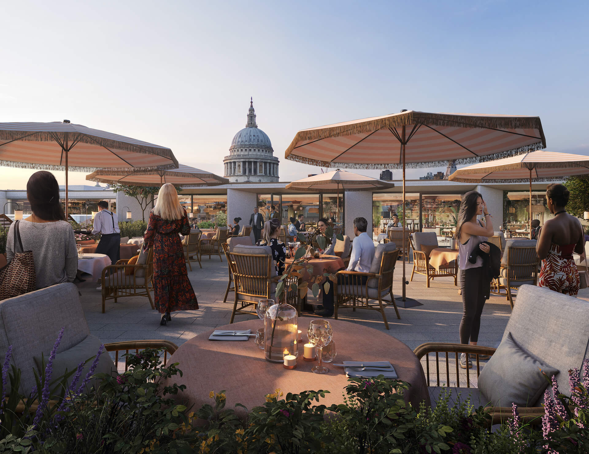 An indicative view of the roof terrace restaurant